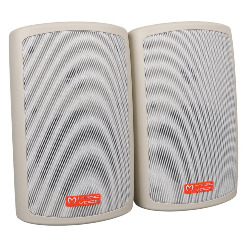 Magicvoice MV-36 11 CM 50 Watt Komütatörlü Hat Trafolu Beyaz Sütun Hoparlör 2'Li Okul Cami Konferans Salonu Hoparlörü