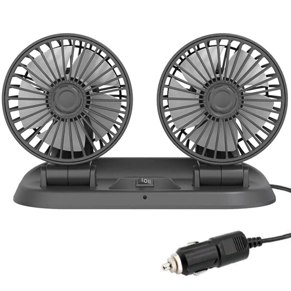 Powermaster Fan10 12 Volt Dc Çakmaklıklı Mini 2Li Plastik Araç Fanı