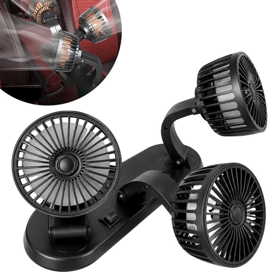Powermaster Fan40 12 Volt Dc Çakmaklıklı Mini 3Lü Plastik Araç Fanı