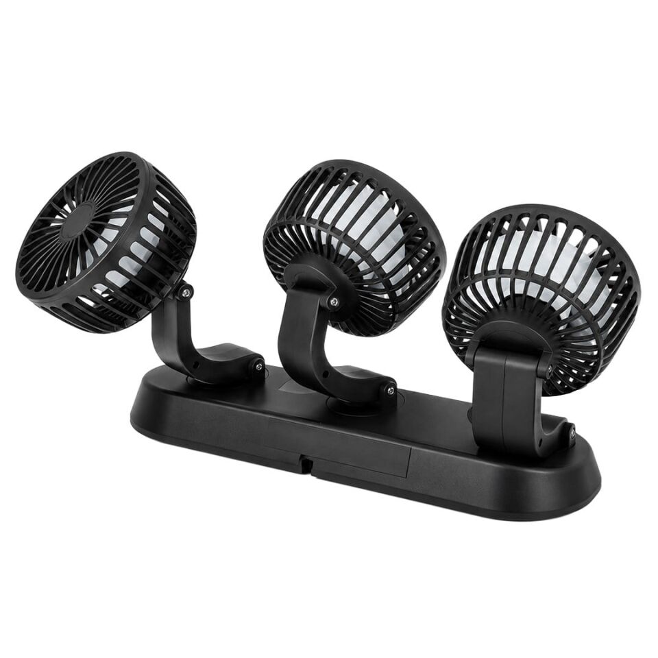 Powermaster Fan40 12 Volt Dc Çakmaklıklı Mini 3Lü Plastik Araç Fanı