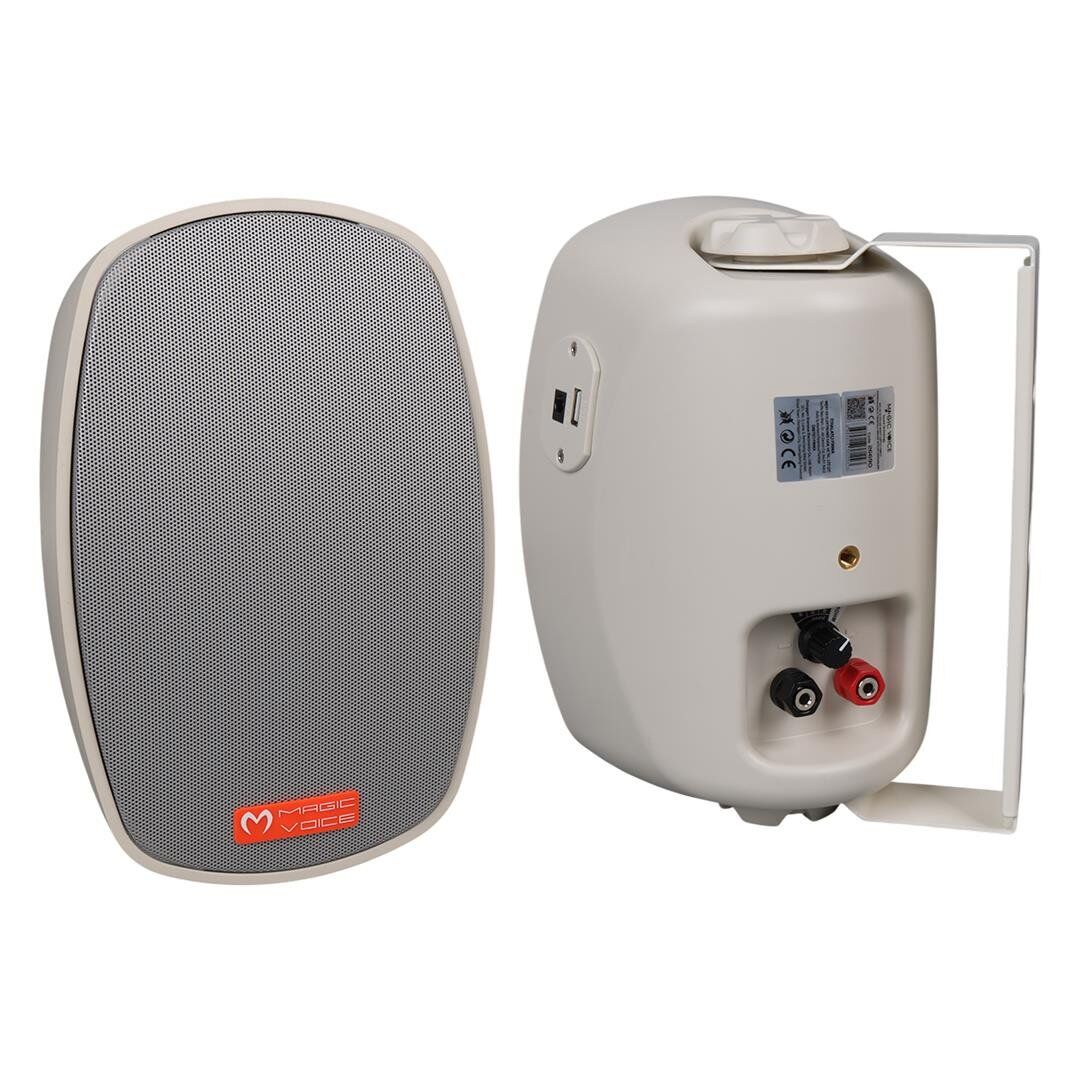Magicvoice MV-22 12 CM 40 Watt Komütatörlü Hat Trafolu Beyaz Sütun Hoparlör 2'Li Okul Cami Konferans Salonu Hoparlörü