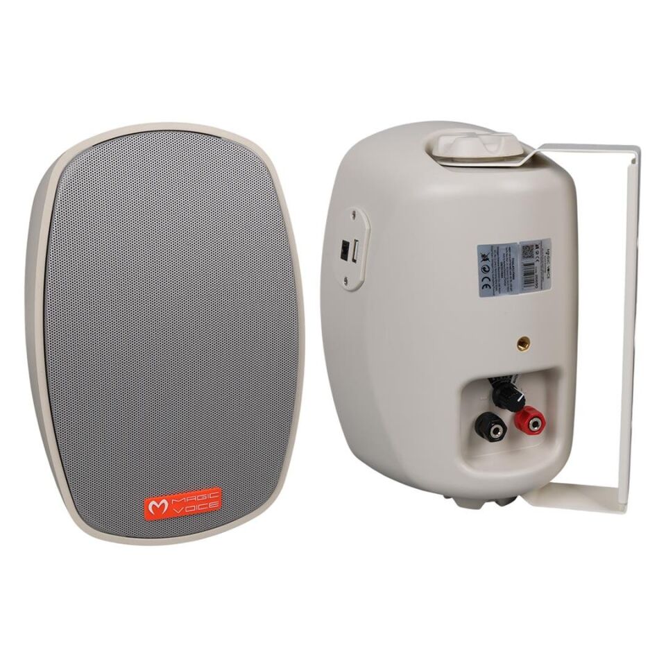 Magicvoice MV-22 12 CM 40 Watt Komütatörlü Hat Trafolu Beyaz Sütun Hoparlör 2'Li Okul Cami Konferans Salonu Hoparlörü