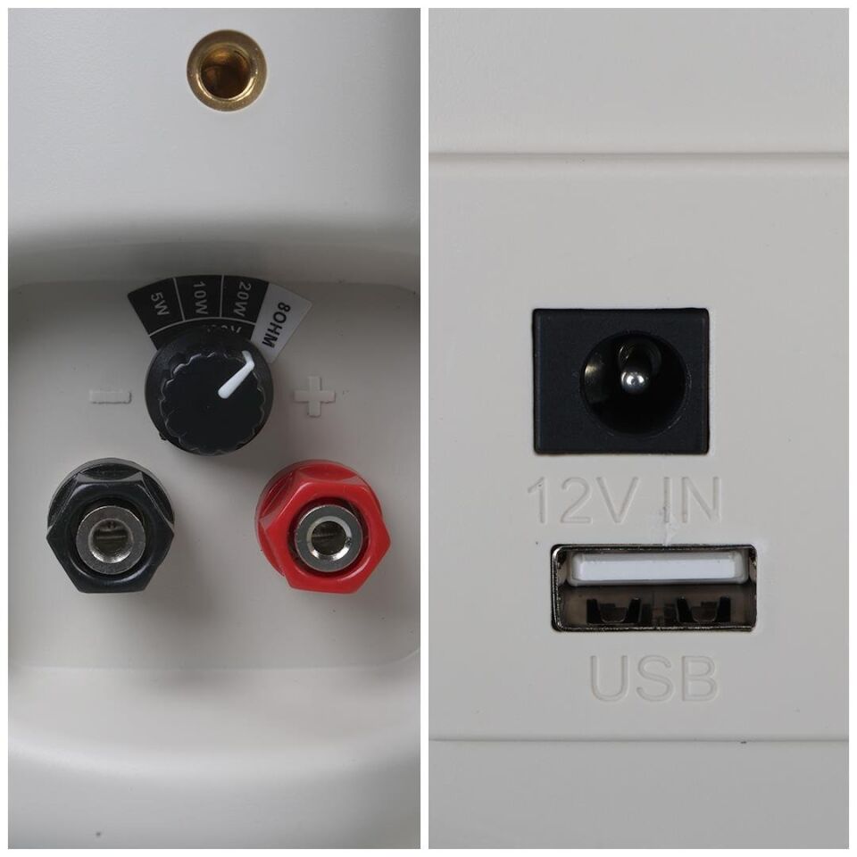 Magicvoice MV-22 12 CM 40 Watt Komütatörlü Hat Trafolu Beyaz Sütun Hoparlör 2'Li Okul Cami Konferans Salonu Hoparlörü