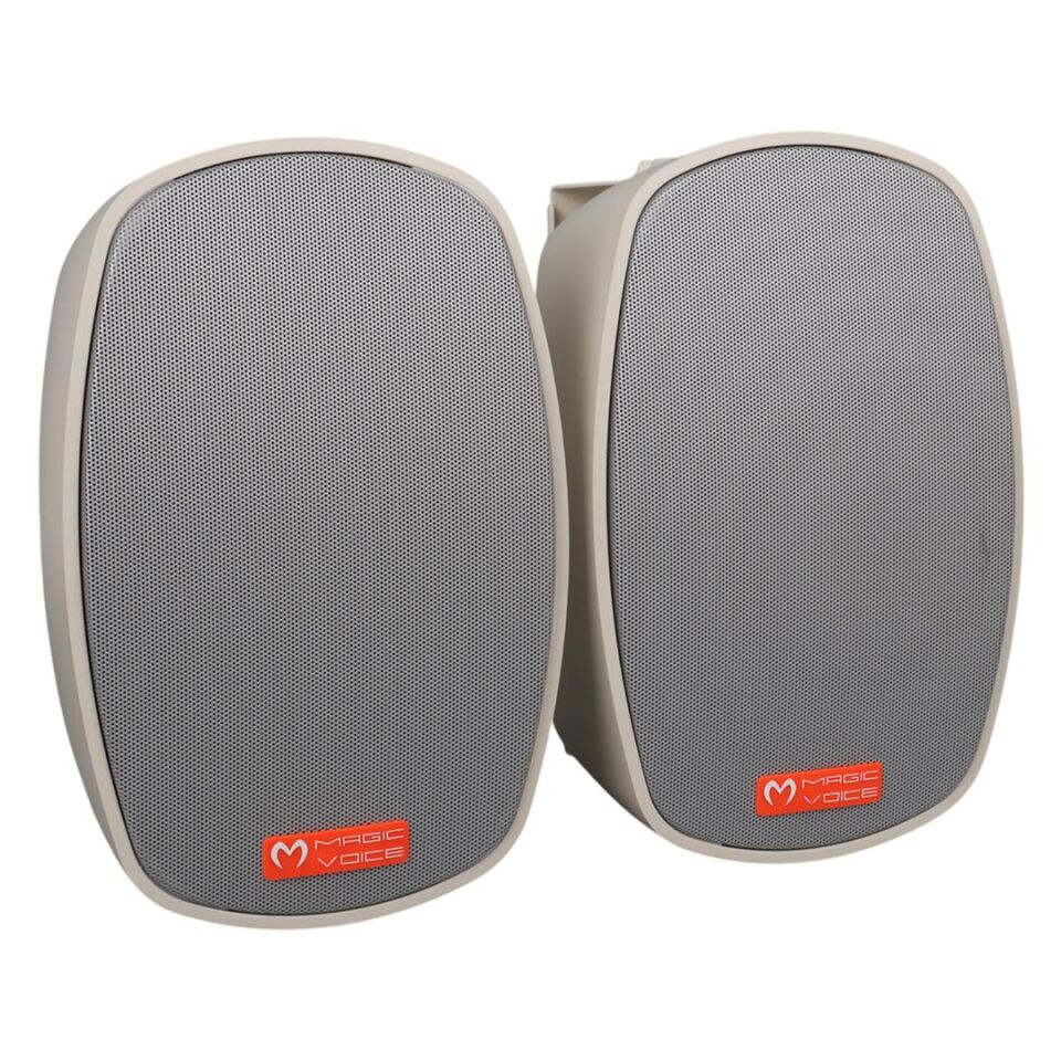 Magicvoice MV-22 12 CM 40 Watt Komütatörlü Hat Trafolu Beyaz Sütun Hoparlör 2'Li Okul Cami Konferans Salonu Hoparlörü