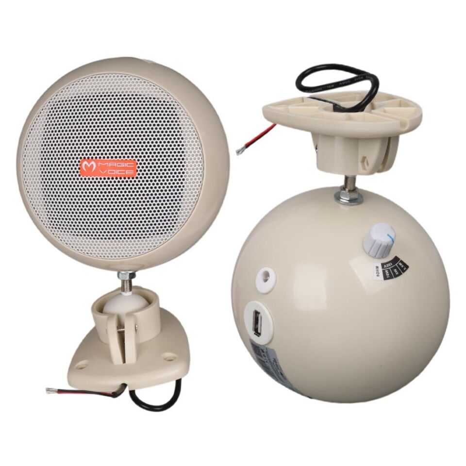 Magicvoice MV-12 7.5 CM 20 Watt Komütatörlü Hat Trafolu Sütun Sarkık Hoparlör 2'Li Okul Cami Konferans Salonu Hoparlörü
