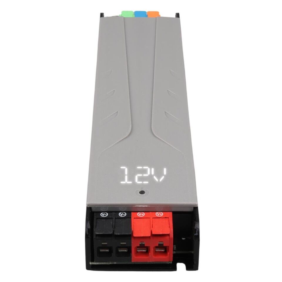 Ayt Powermaster PM-26845 12-24-36-48 Volt 9 Amper 300 Watt Metal Kasa Kademeli Adaptör Voltaj Göstergeli 218x51x27mm