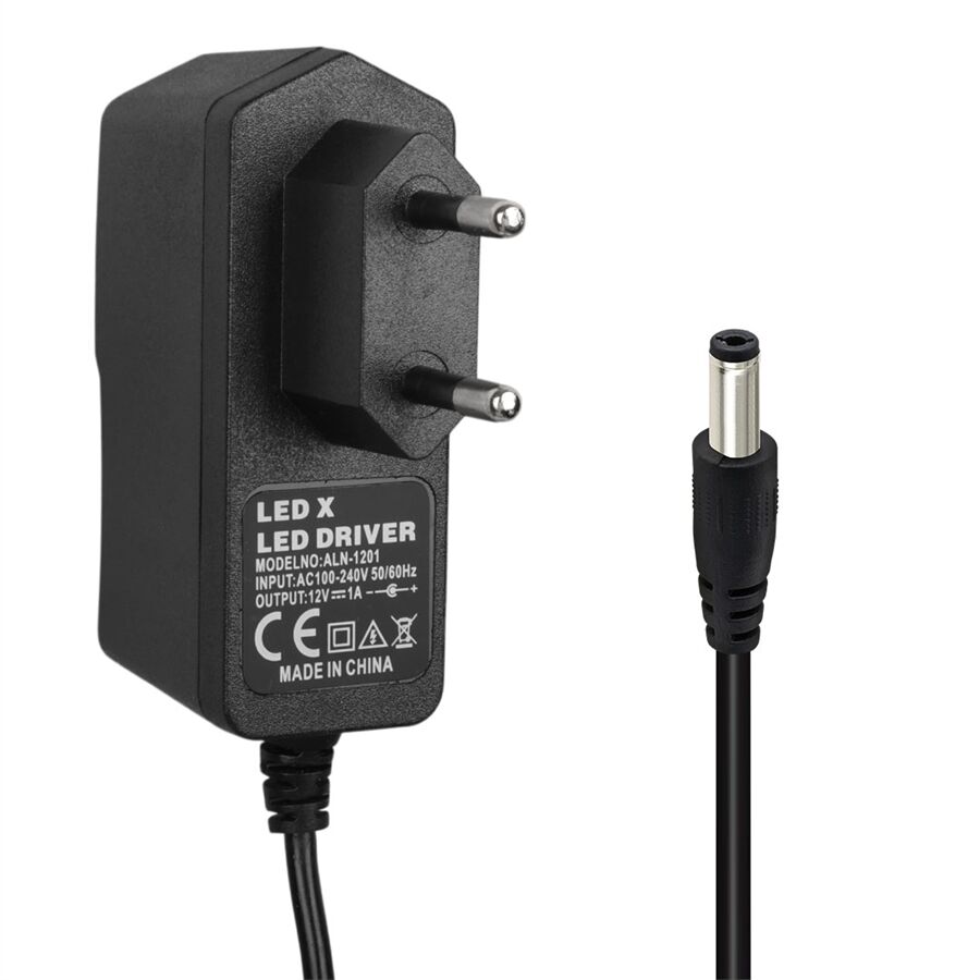 Powermaster 12 Volt 1 Amper Adaptör 12V-1 A Priz Tip Adaptör 5.5-2.5 Uç Modem Router Uydu Tv Box Adaptörü