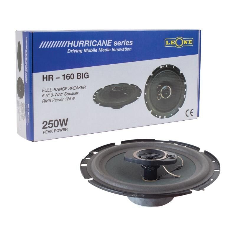 Ayt Leone HR-160 BIG 16 Cm 4 Ohm 2 li Takım 250 Watt Oto Hoparlör 3 Yollu Araç Hoparlör Kapı Hoparlörü