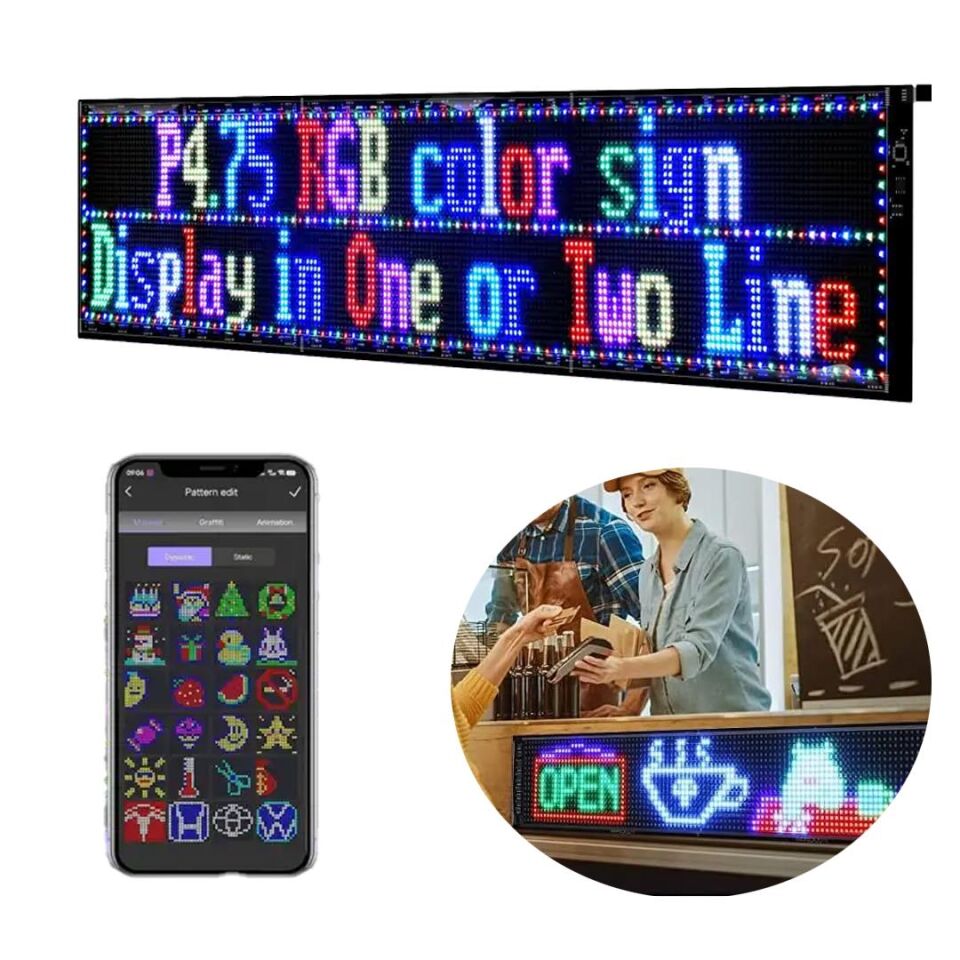 Powermaster PM-23829 23,2x102cm Kayan Yazı Led Tabela Araç Oto Arka Cam İçin Led Yazılı Tabela