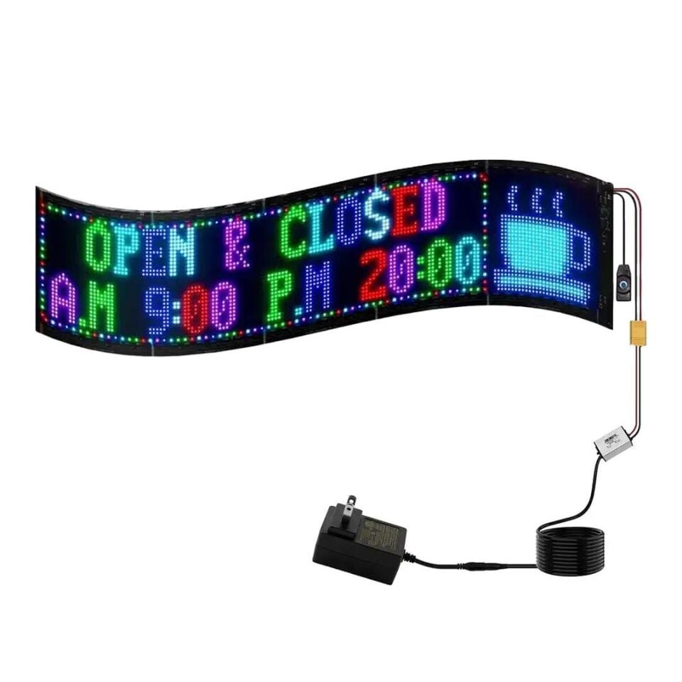 Powermaster PM-23829 23,2x102cm Kayan Yazı Led Tabela Araç Oto Arka Cam İçin Led Yazılı Tabela