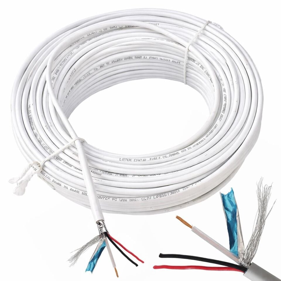 Botech 2+1 0.22x0.18mm Cca Cctv Kamera Kablosu 100 Metre Güvenlik Kamerası Kablo