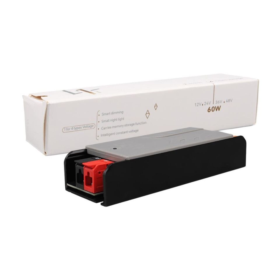 Ayt Powermaster PM-26842 12-24-36-48 Volt 3 Amper 60 Watt Metal Kasa Kademeli Adaptör Voltaj Göstergeli 128X42x27mm