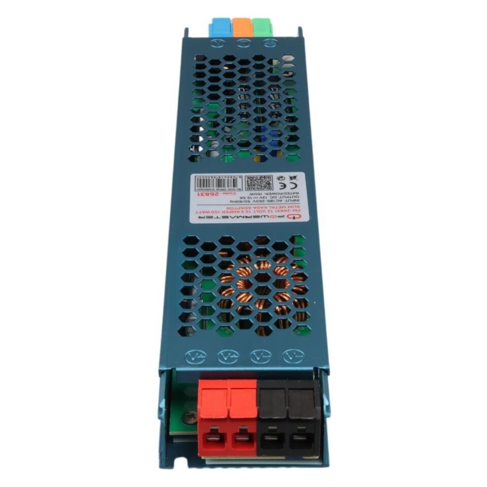 Ayt Powermaster PM-26831 12 Volt 12.5 Amper 150 Watt Slim Metal Kasa Adaptör 238X50x23mm