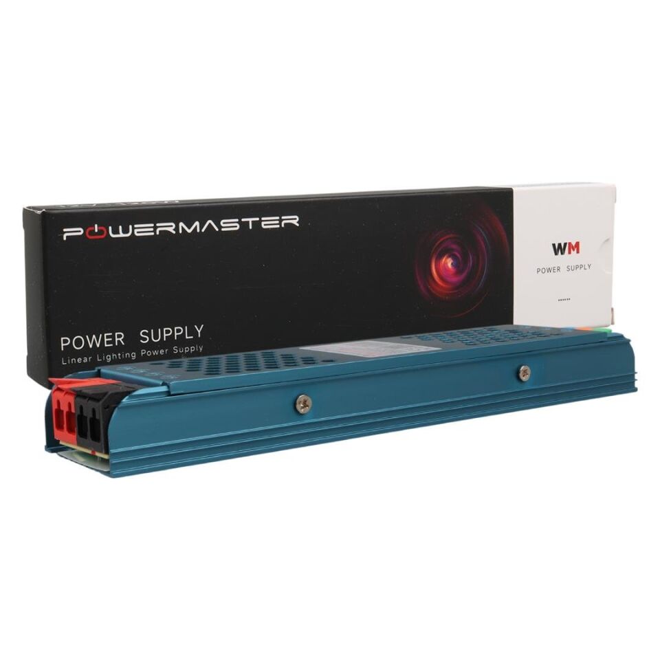 Powermaster PM-26830 12 Volt 10 Amper 120 Watt Slim Metal Kasa Adaptör 208X50x23mm