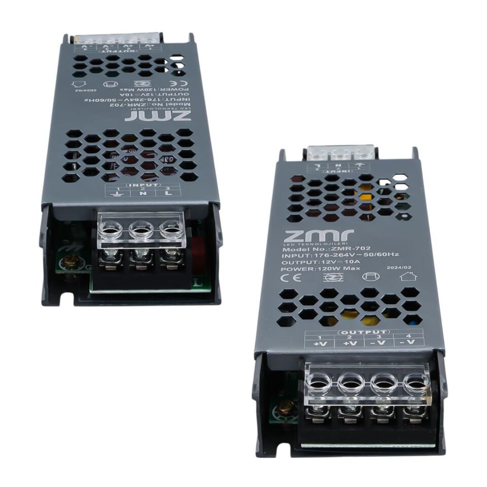 ZMR ZMR-702/B.00 12 Volt 10 Amper 120 Watt Slim Metal Kasa Adaptör