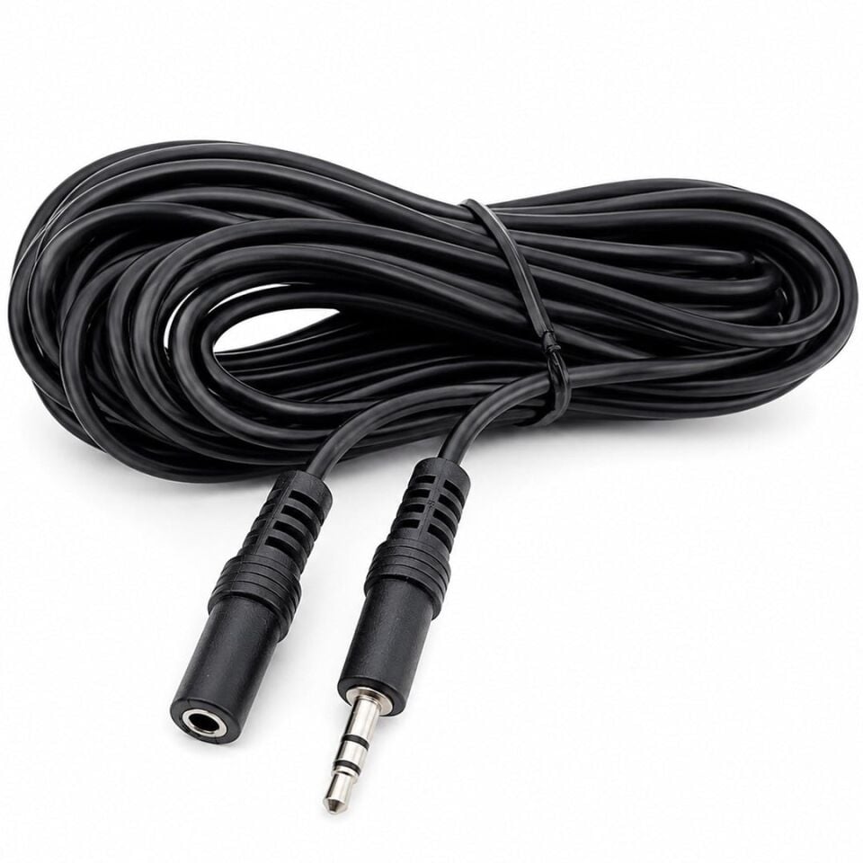 3.5 Mm Stereo Erkek Dişi 10 Metre Uzatma Kablo Mikrofon Kulaklık Aux Uzatma Kablosu