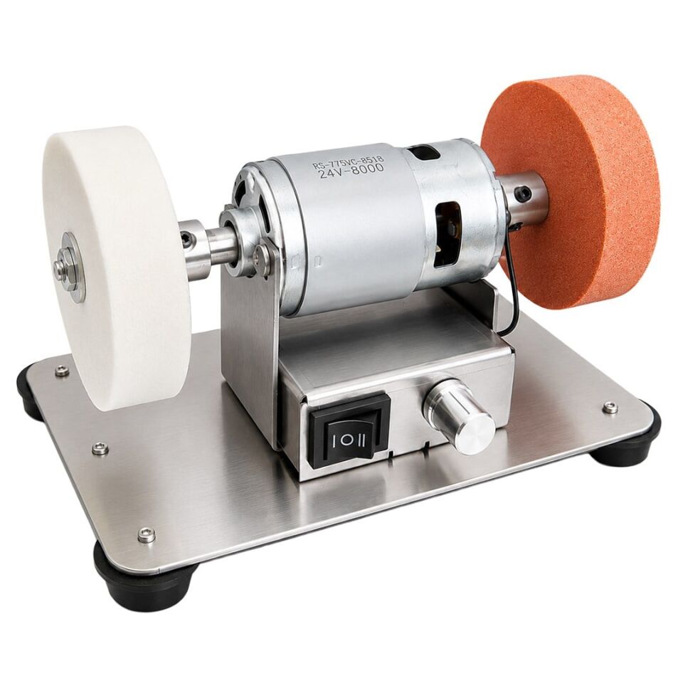 Powermaster AJ001 Mini Masaüstü Tezgah Taşlama Ve Bileme Makinesi 24V 8000 RPM Hız Ayarlı