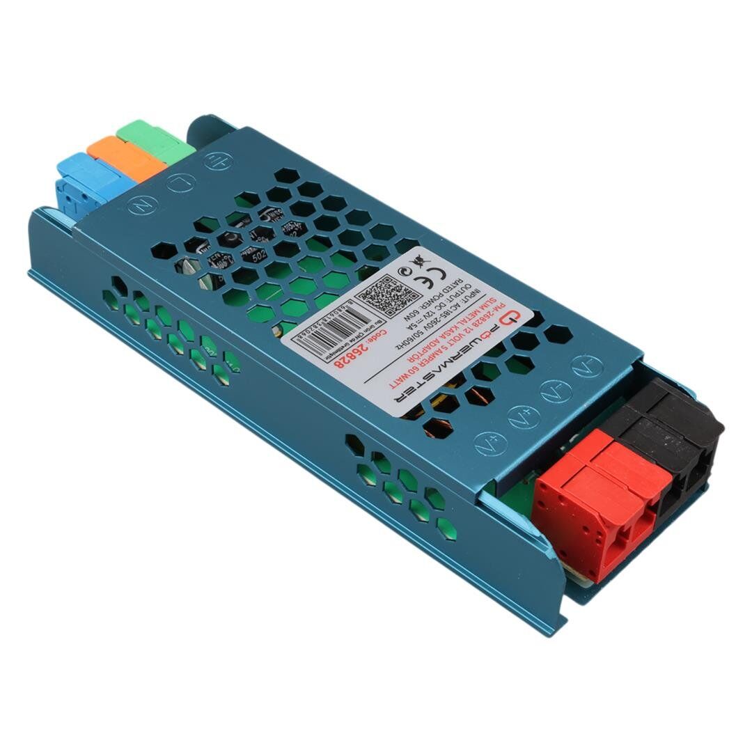 Ayt Powermaster PM-26828 12 Volt 5 Amper 60 Watt Slim Metal Kasa Adaptör 140X50x23mm