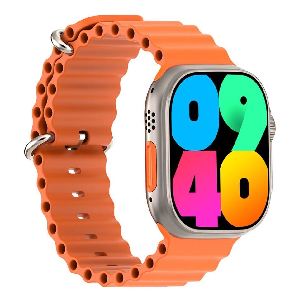 Hytech W69 Watch IOS Ve Android Uyumlu Mactive 2.05 İnç Geniş Ekranlı Turuncu Akıllı Saat