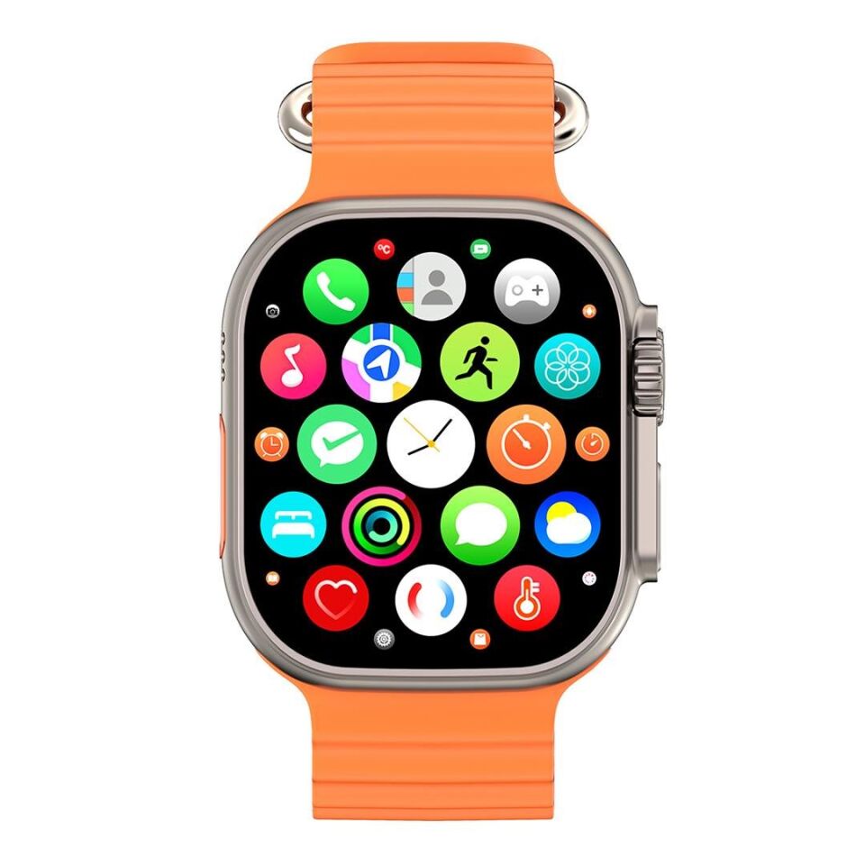 Hytech W69 Watch IOS Ve Android Uyumlu Mactive 2.05 İnç Geniş Ekranlı Turuncu Akıllı Saat
