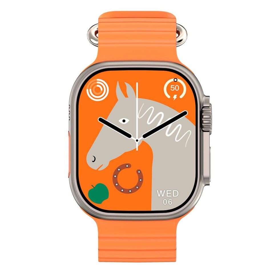 Hytech W69 Watch IOS Ve Android Uyumlu Mactive 2.05 İnç Geniş Ekranlı Turuncu Akıllı Saat