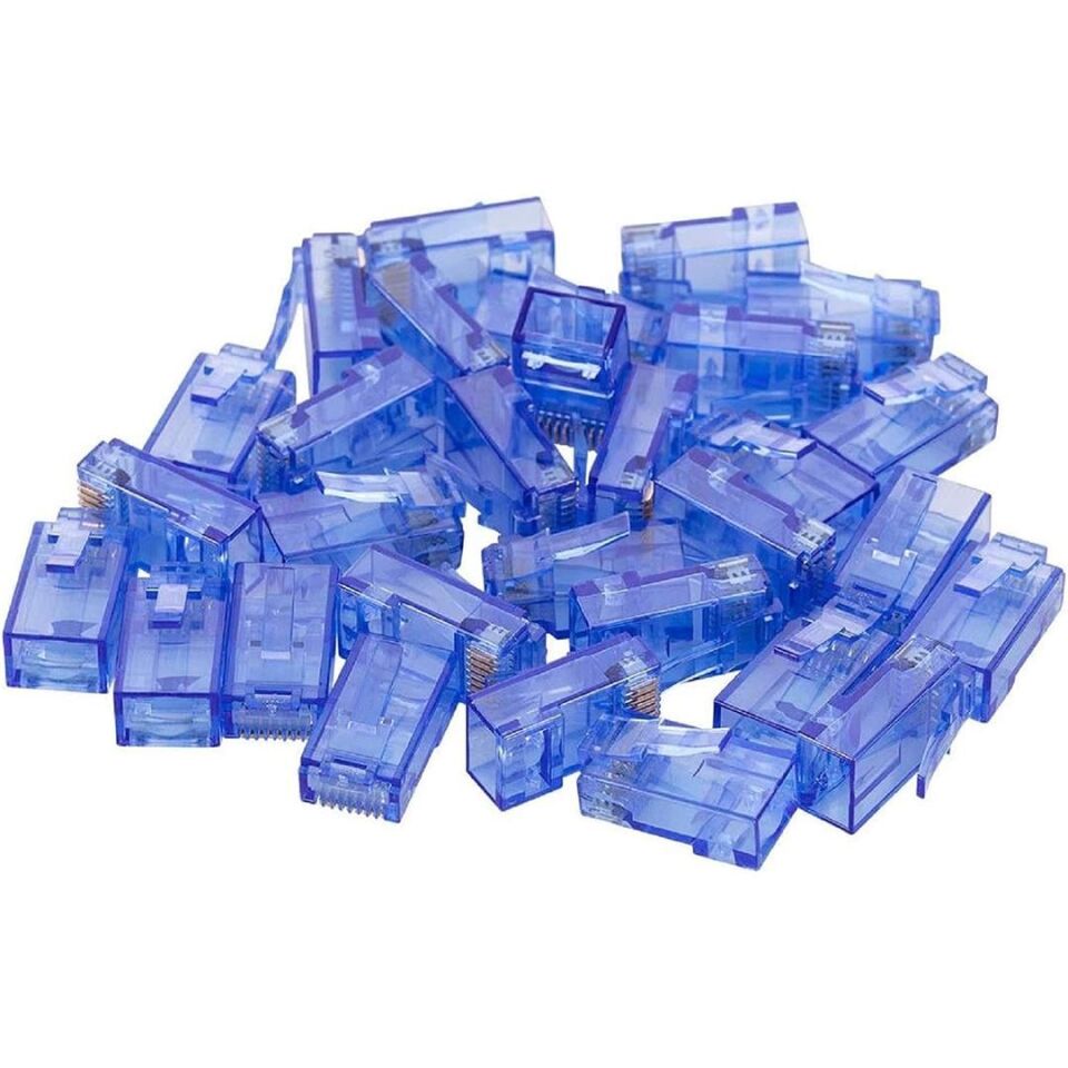 Powermaster PM-22702 RJ45 RJ45 CAT6 8P/8C Mavi Soket (100'Lü Paket)