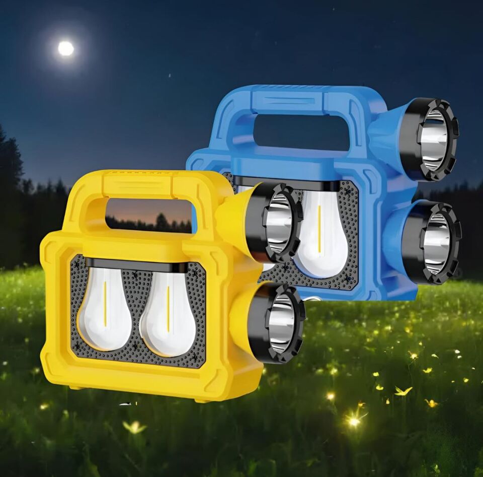 Powermaster PM-26930 Solar Panelli 6 Işık Modlu Powerbank Özellikli 2400Mah Type C Giriş 5V Led Kamp Feneri