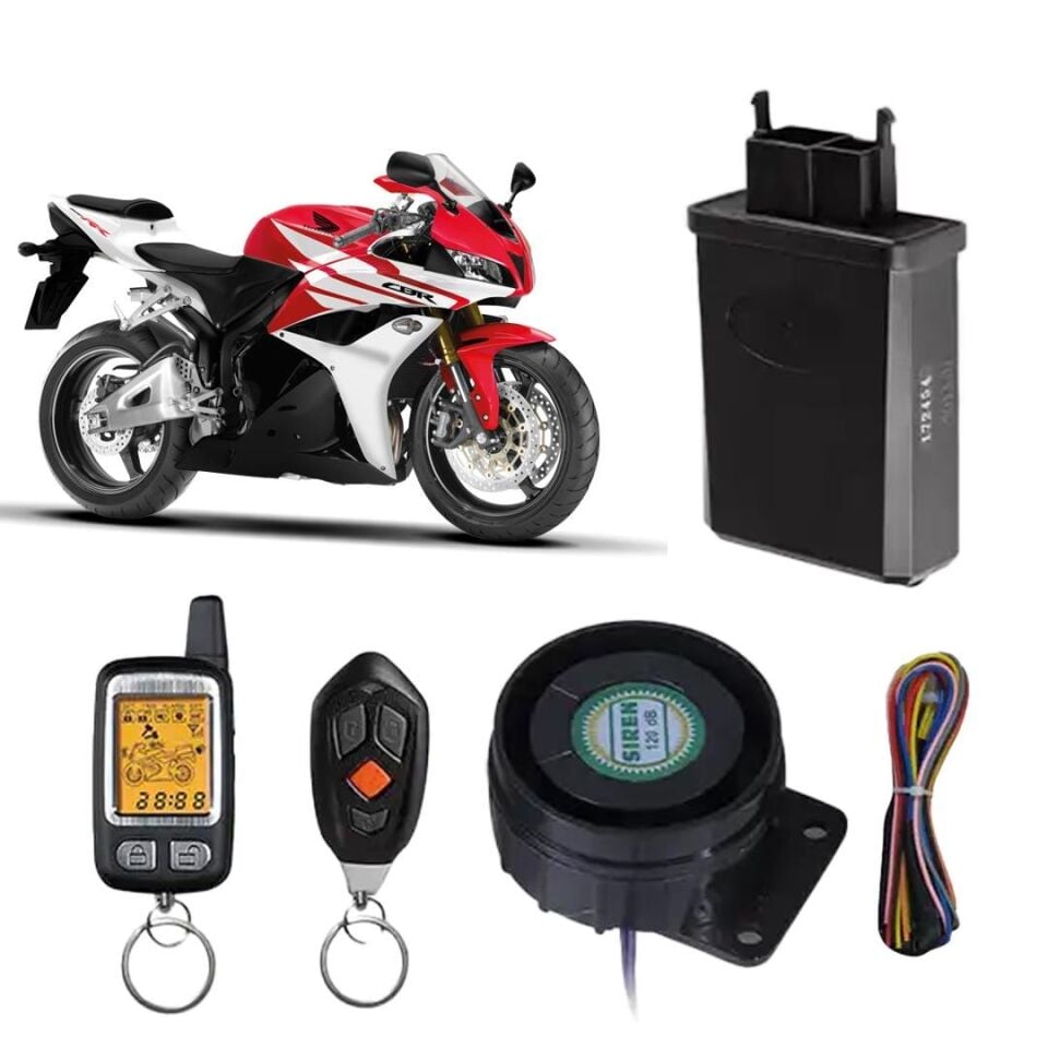Powermaster PM-22737 Spy 120 Desibel Sesli Ve Titreşimli Motosiklet Alarm Sistemi Motor Güvenlik En İyi Alarm