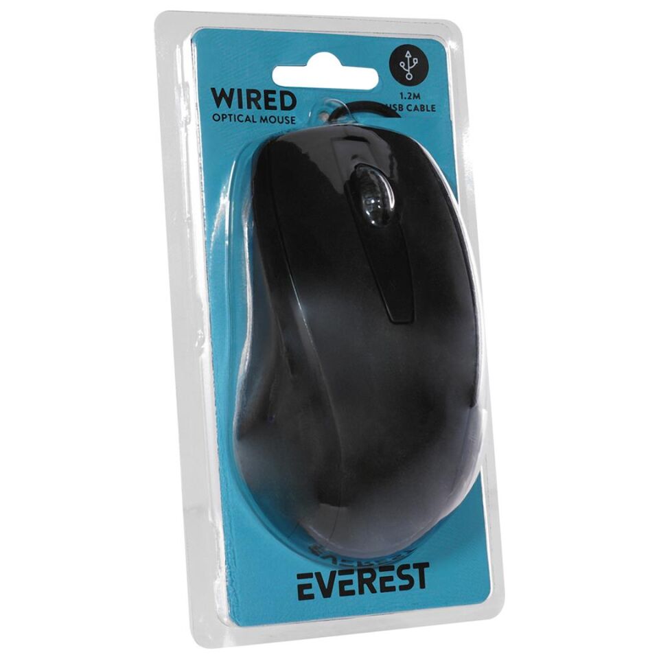 Everest SM-207B Usb Siyah 1200 DPI Optik Kablolu Mouse