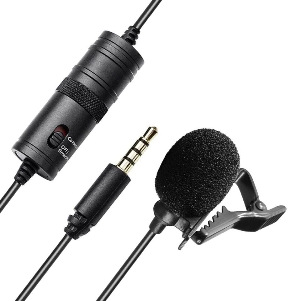 Haiki HK-401 Profesyonel Youtuber Kamera Telefon Yaka Mikrofonu (6 Metre Kablolu)