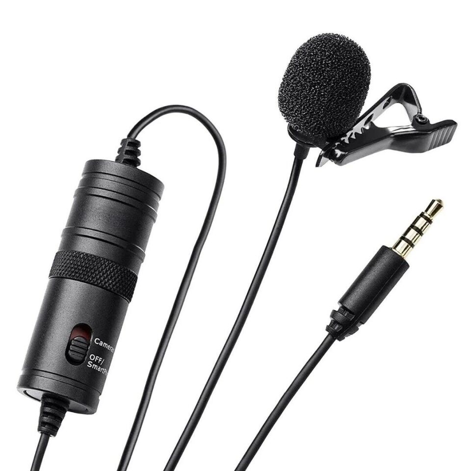 Haiki HK-401 Profesyonel Youtuber Kamera Telefon Yaka Mikrofonu (6 Metre Kablolu)