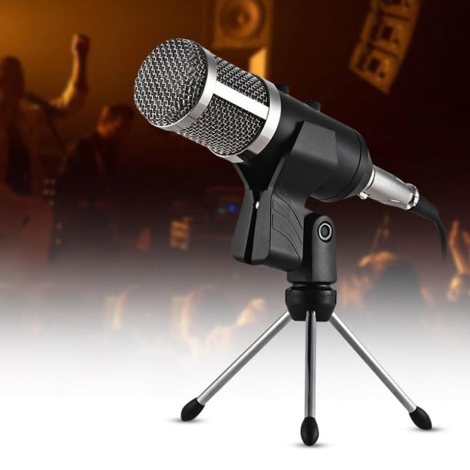 Haiki HK-100 3.5Mm Masaüstü Kondenser Stüdyo Podcast Yayıncı Mikrofonu 3 Metre Kablolu