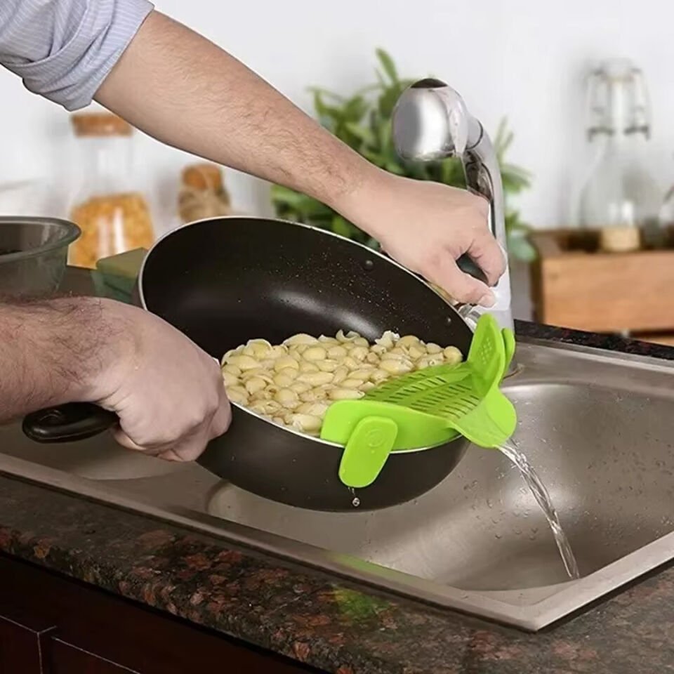 Ayt Sunup SN-20522 Klipsli Silikon Tencere Makarna Noodle Süzgeci Çok Amaçlı Mutfak Süzgeç