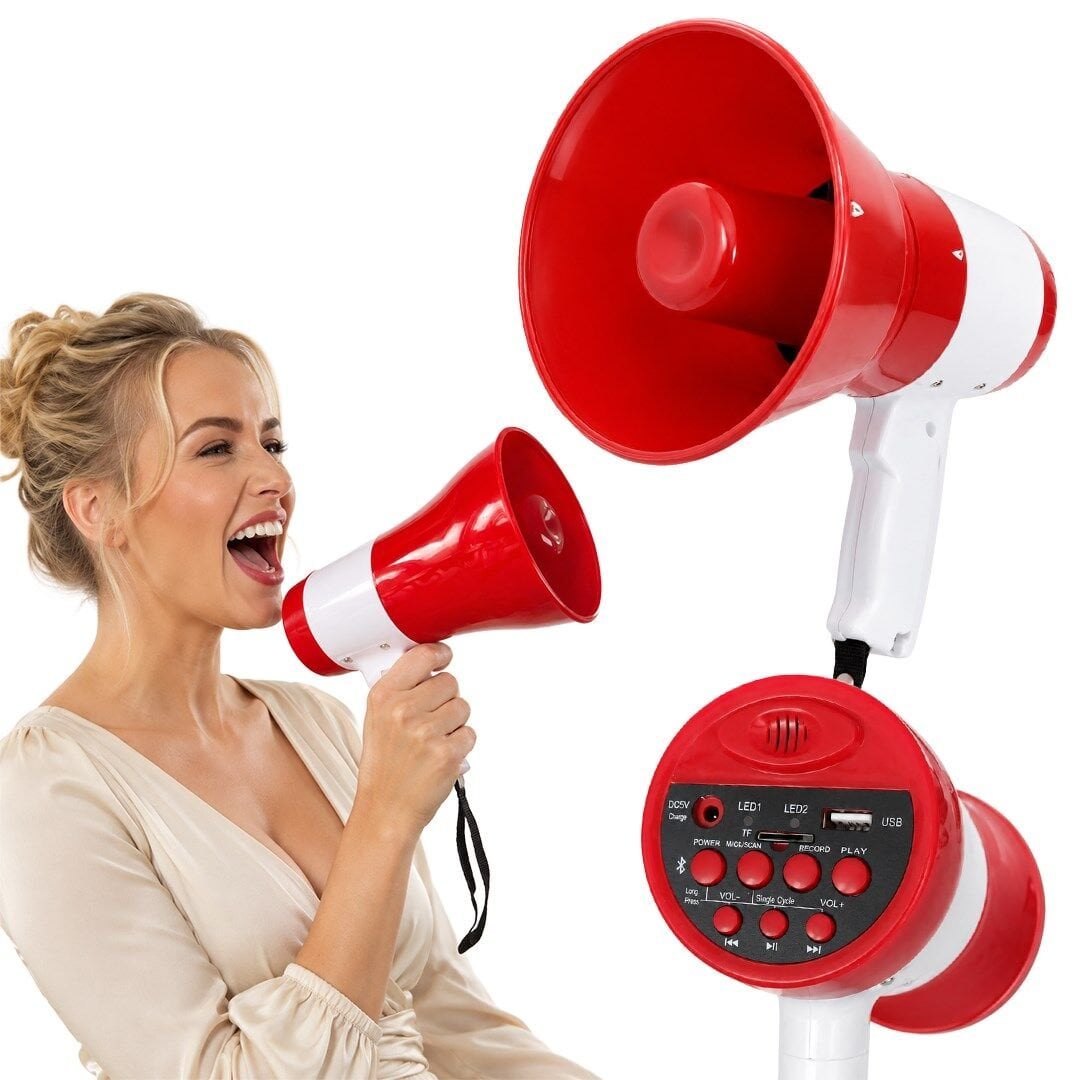 Magicvoice 619U 50 Watt Şarj Edilebilir El Megafonu Bluetooth Ve Ses Kayıt Destekli Megafon