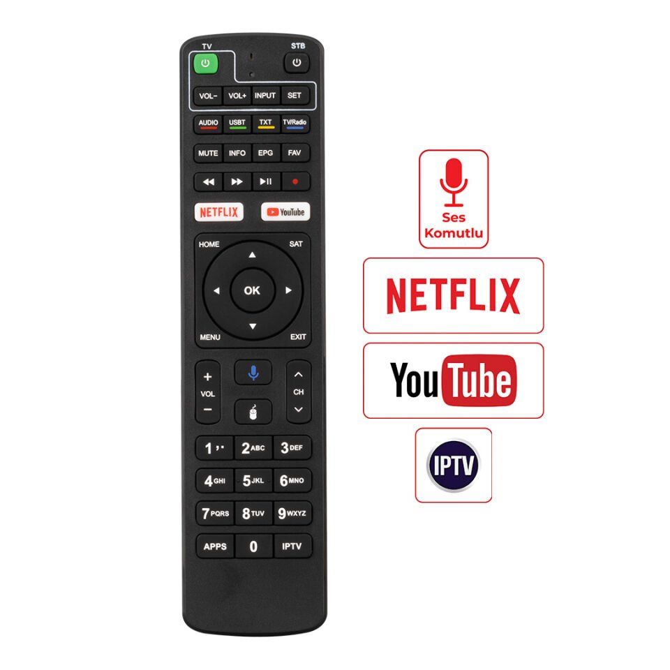 Ayt Weko Kr Dreamstar Android Netflix Youtube Tuşlu Sesli Komutlu Tv Uyumlu Uydu Kumandası
