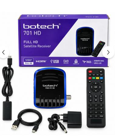 Botech PIKO701 HD Cihaz Üzerinden Dısplay Tuşlu Model Tkgs'li Mını HD Uydu Alıcısı (TRT Bandrollü)