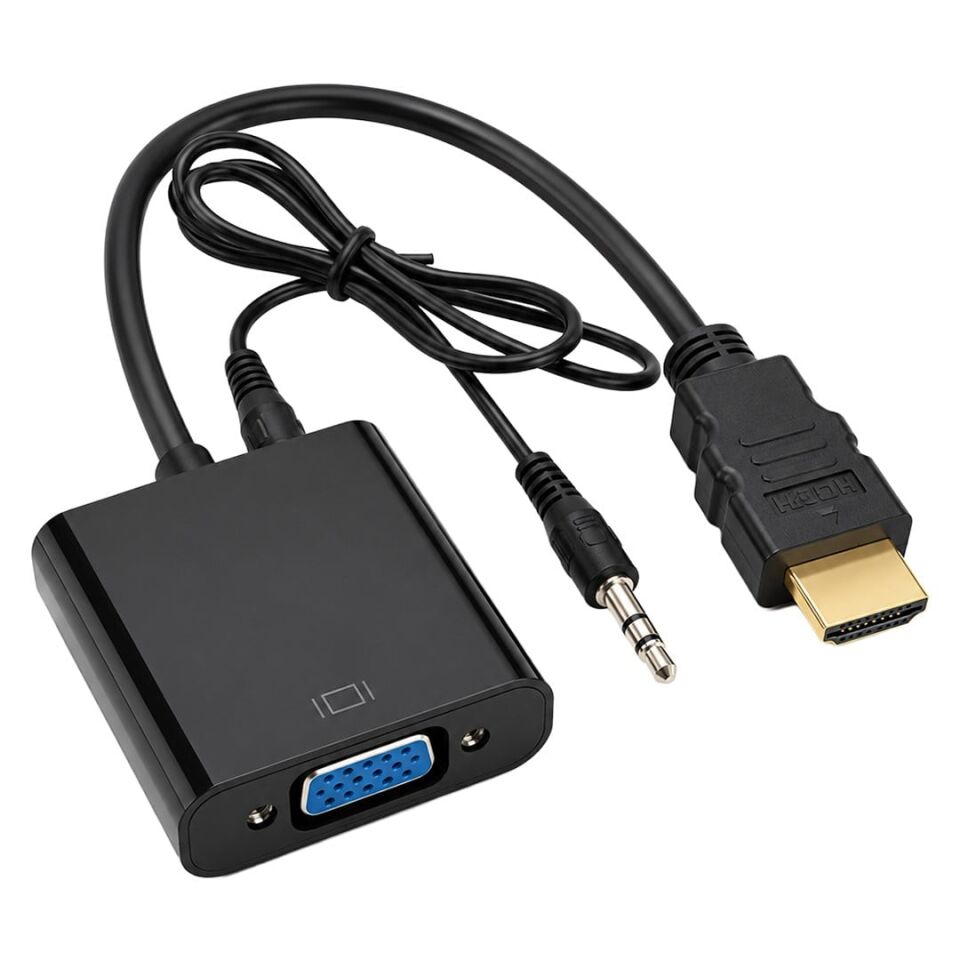 Ayt Powermaster Pm-32015 Hdmı To Vga Çevirici Adaptör Ses Çıkışlı Hdmı Girişini Vga Çıkışına Dönüştürücü