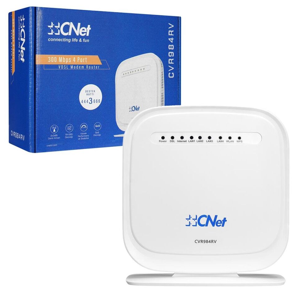 Cnet CVR984RV ADSL2 / VDSL2 300MBPS 4 Port Modem Router