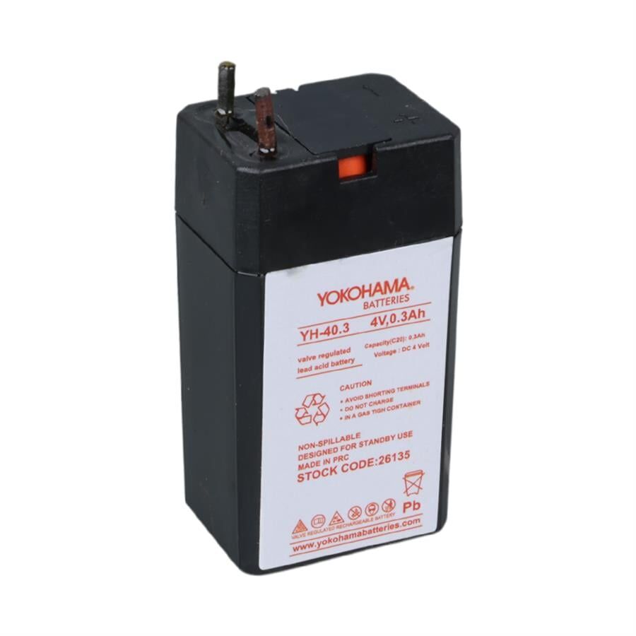 Ayt Yokohama YH-40.3 4 Volt - 0.3 Amper Akü 25.5x19.5x48 mm Yeni Tarihli Taze Akü