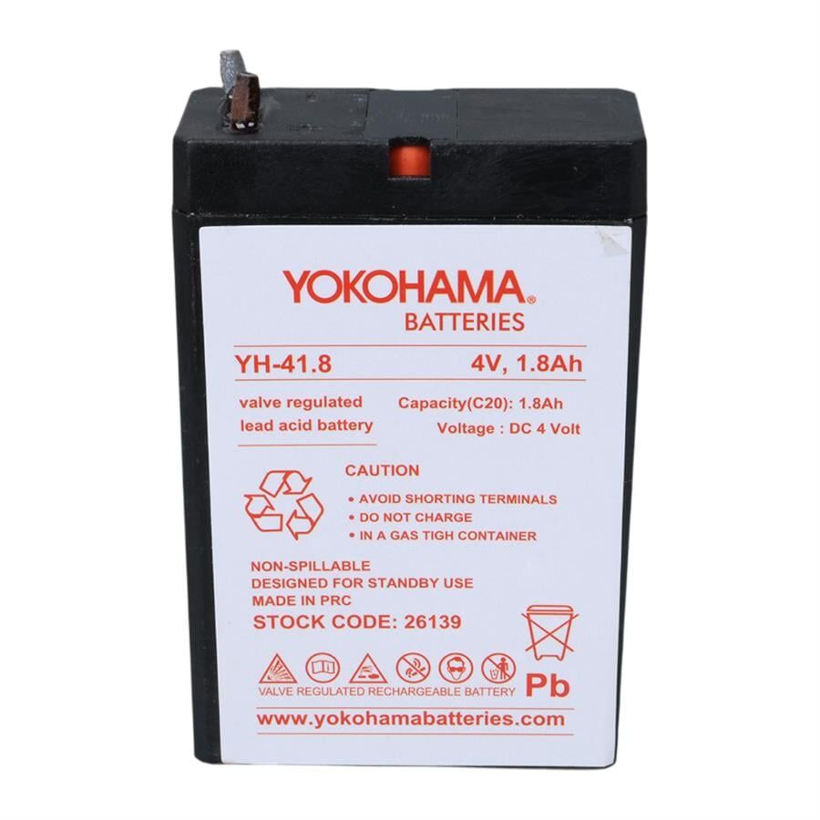 Ayt Yokohama YH-41.8 4 Volt 1.8 Amper Akü 50x76x22 mm Yeni Tarihli Taze Akü
