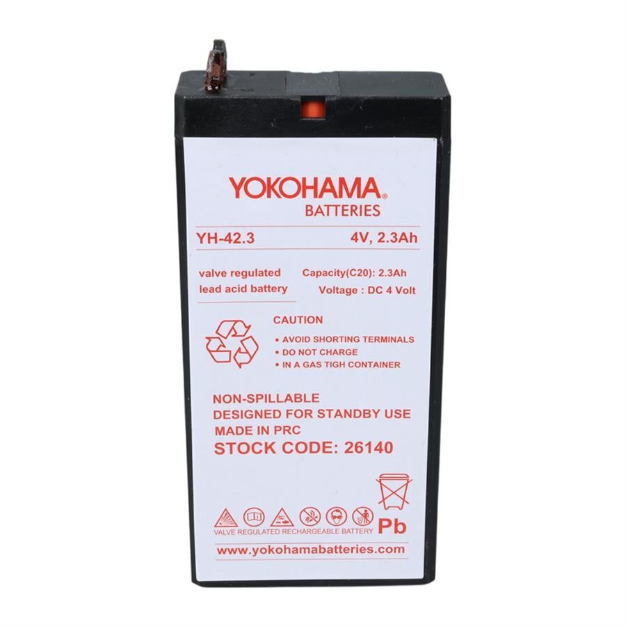 Ayt Yokohama YH-42.3 4 Volt 2.3 Amper Akü 49x96x22 mm Yeni Tarihli Taze Akü