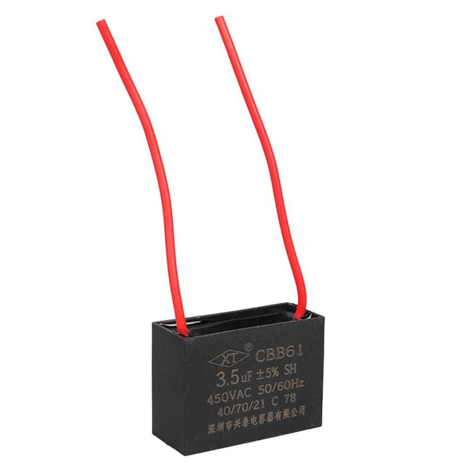 Ayt 3.5 Uf 450 V Siyah Kablolu Kare Tip Kutupsuz Kondansatör