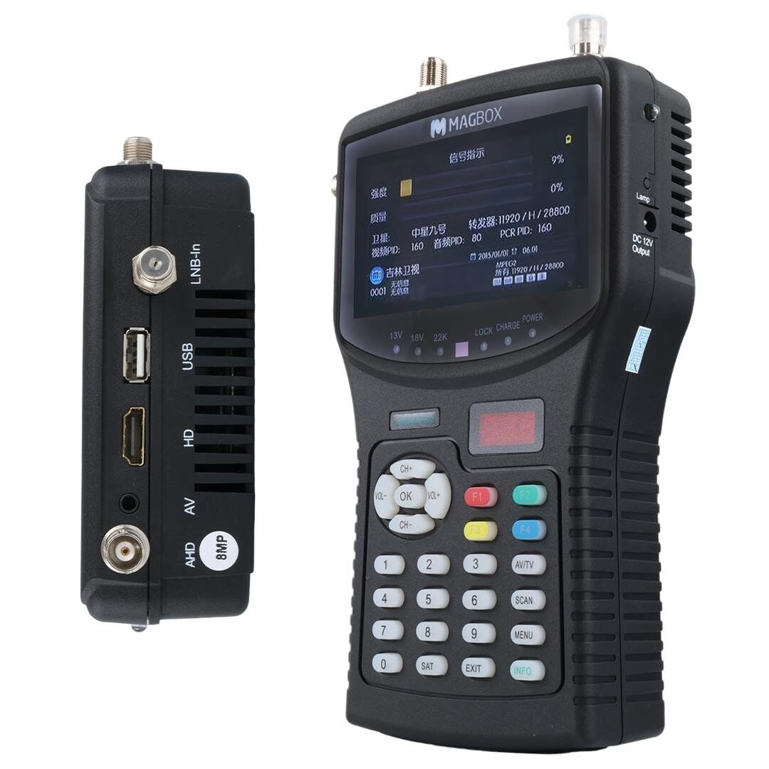 Magbox MG-265S T+ 4.3 İnç Full HD LCD Ekranlı Görüntülü Uydu Yön Bulucu Uzaktan Kumandalı Uydu Ayarlama Cihazı Türkçe