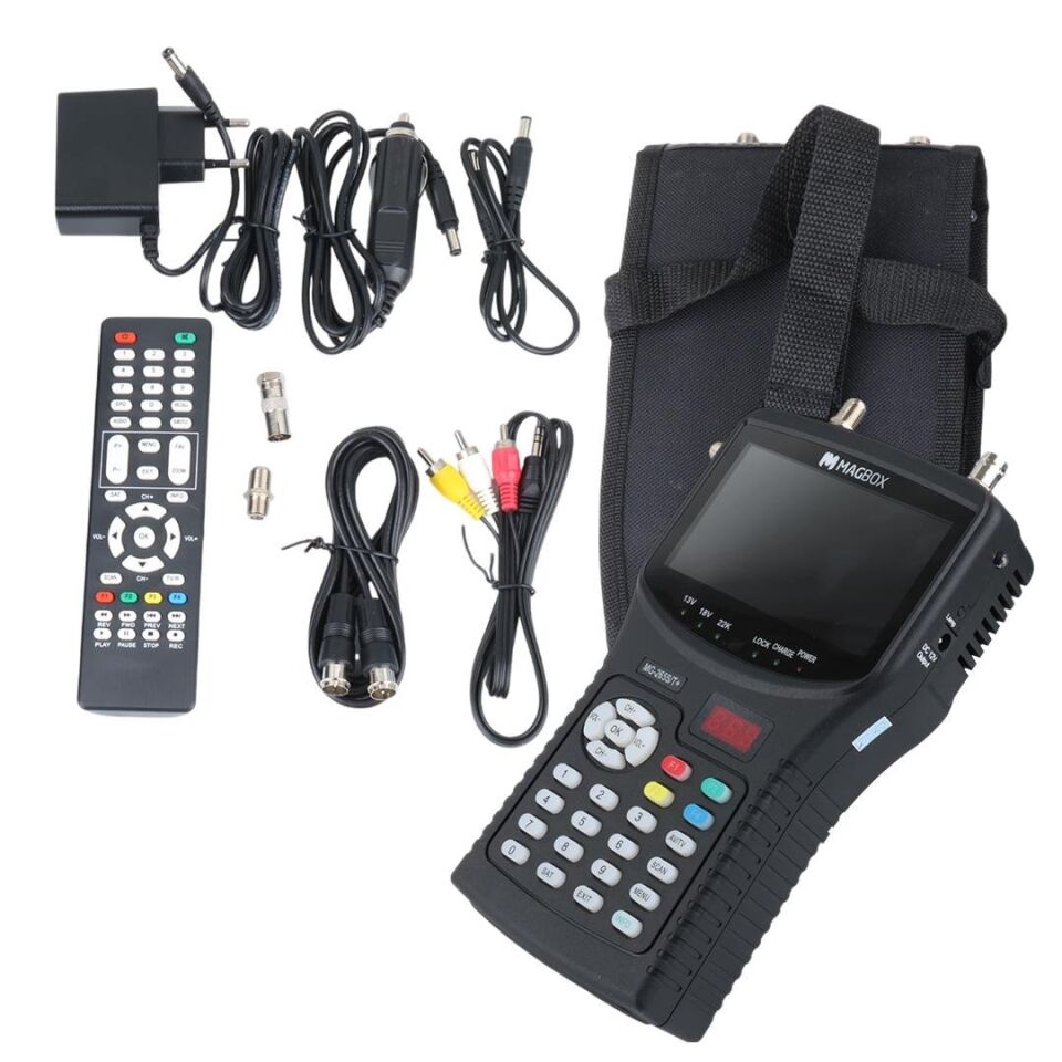 Magbox MG-265S T+ 4.3 İnç Full HD LCD Ekranlı Görüntülü Uydu Yön Bulucu Uzaktan Kumandalı Uydu Ayarlama Cihazı Türkçe