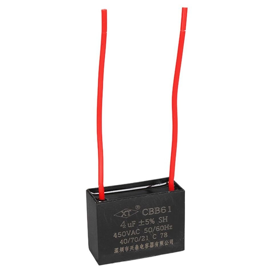 Ayt 4 Uf 450 V Siyah Kablolu Kare Tip Kutupsuz Kondansatör