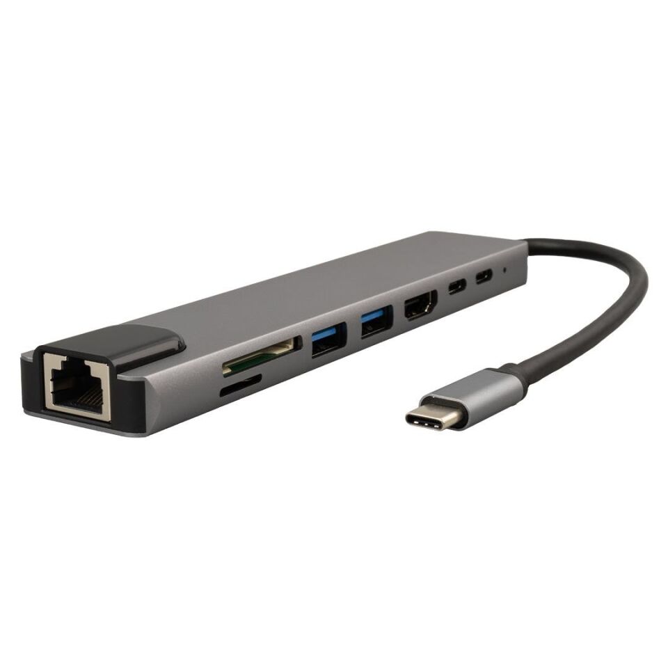 Ayt Raca RC-29630 Type-C 8 İn1 HDMI Çok Fonksiyonlu USB 3.0 Dock Station Macbook PC Playstation Xbox