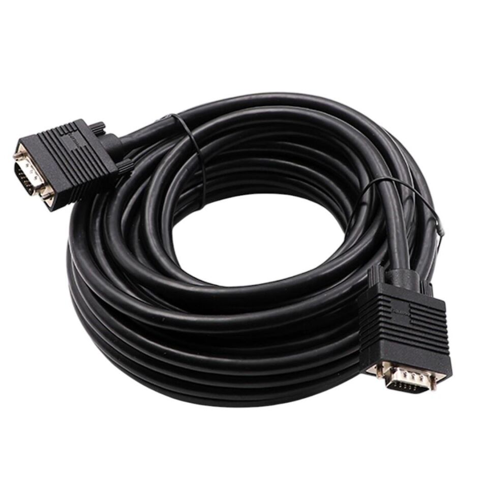 Philips SWV6139H/93 Siyah 3+6 Erkek-Erkek 15 Pin 10 Metre Vga Kablo Pc Bilgisayar Monitör Görüntü Kablosu