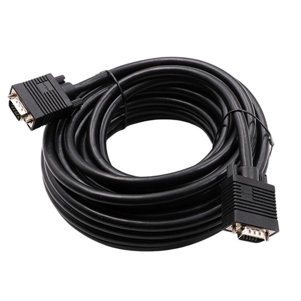 Philips SWV6139H/93 Siyah 3+6 Erkek-Erkek 15 Pin 10 Metre Vga Kablo Pc Bilgisayar Monitör Görüntü Kablosu
