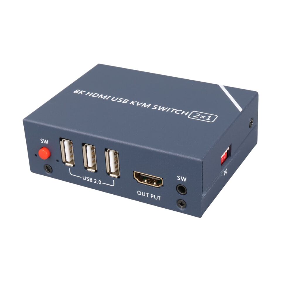 Powermaster PM-11777 8K Hdmi Usb Kvm Switch 2x1 Toplayıcı Çoklayıcı Çoğaltıcı