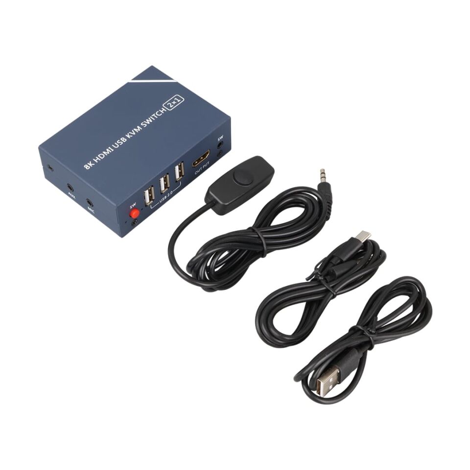 Powermaster PM-11777 8K Hdmi Usb Kvm Switch 2x1 Toplayıcı Çoklayıcı Çoğaltıcı